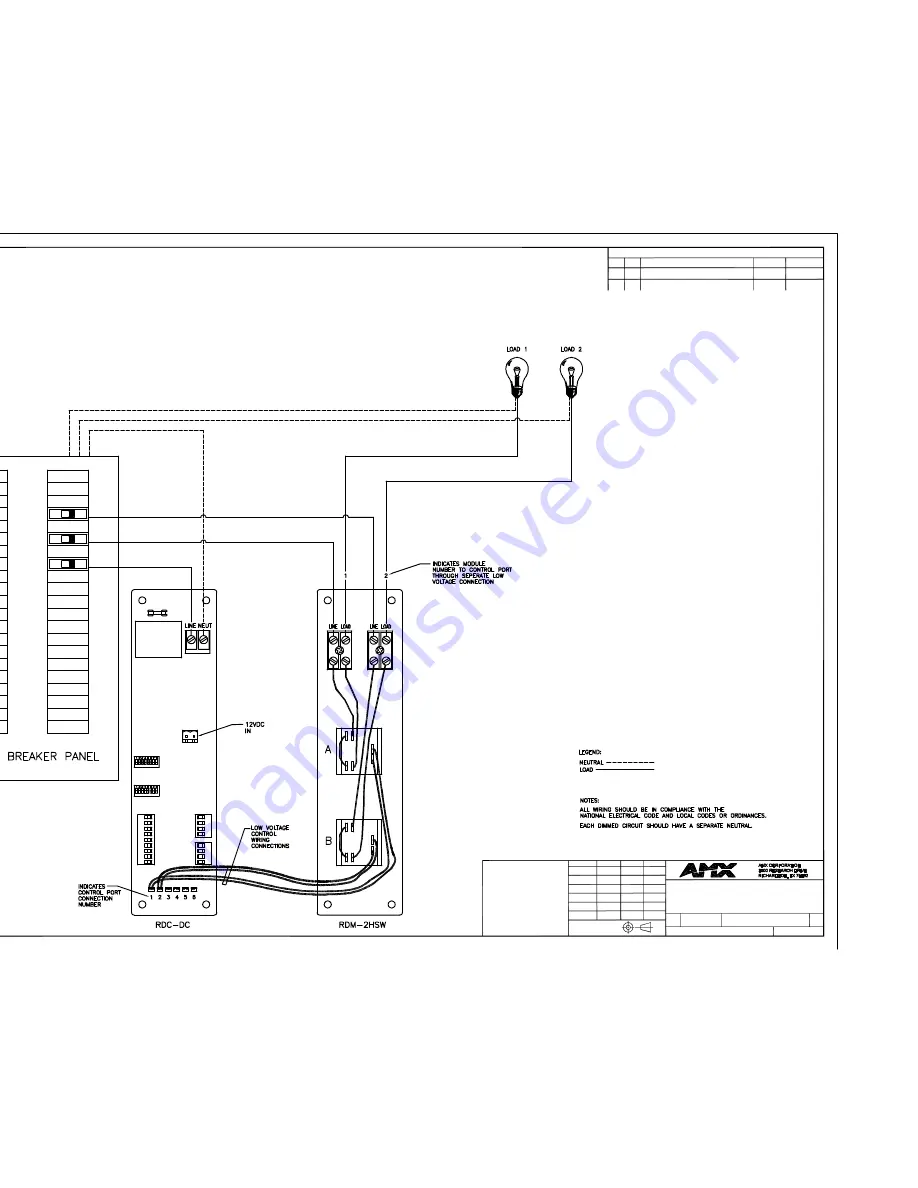 AMX RDM-2HSW Schematic Diagram Download Page 1