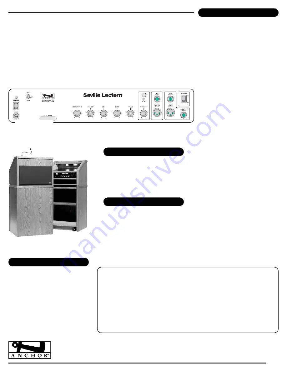 Anchor Seville LP-500 Specifications Download Page 1