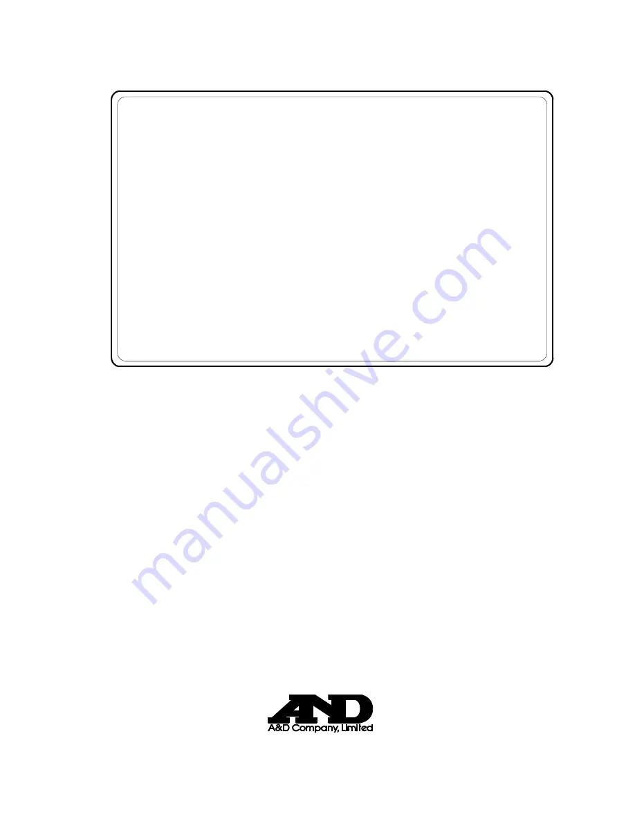 AND AD-4401A Instruction Manual Download Page 1