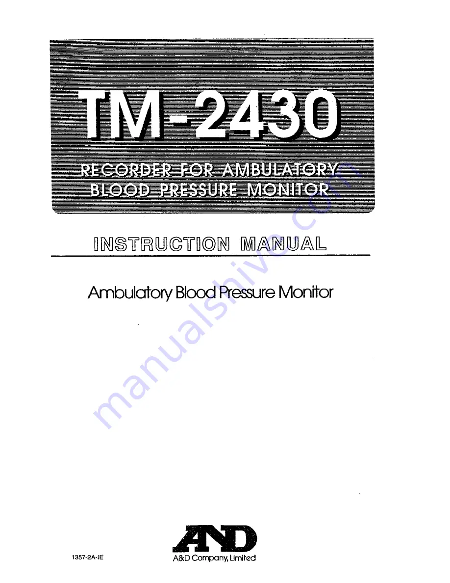 AND TM-2430 Instruction Manual Download Page 1