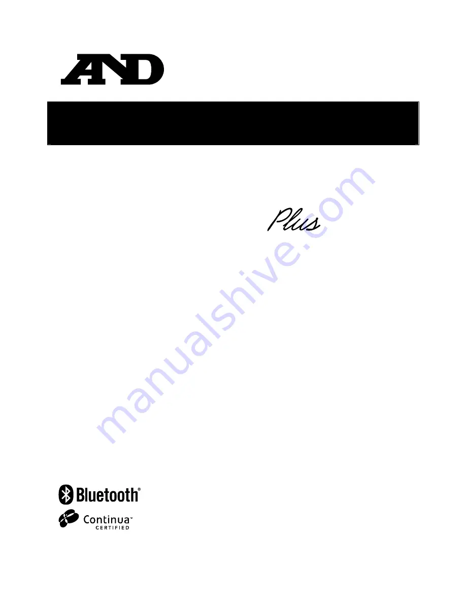 AND UA-767 Plus BT-C Instruction Manual Download Page 1