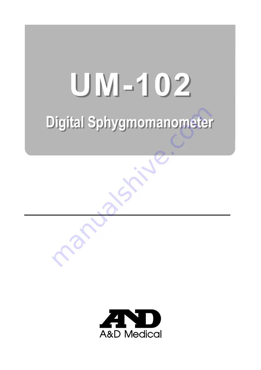 AND UM-102 Instruction Manual Download Page 1