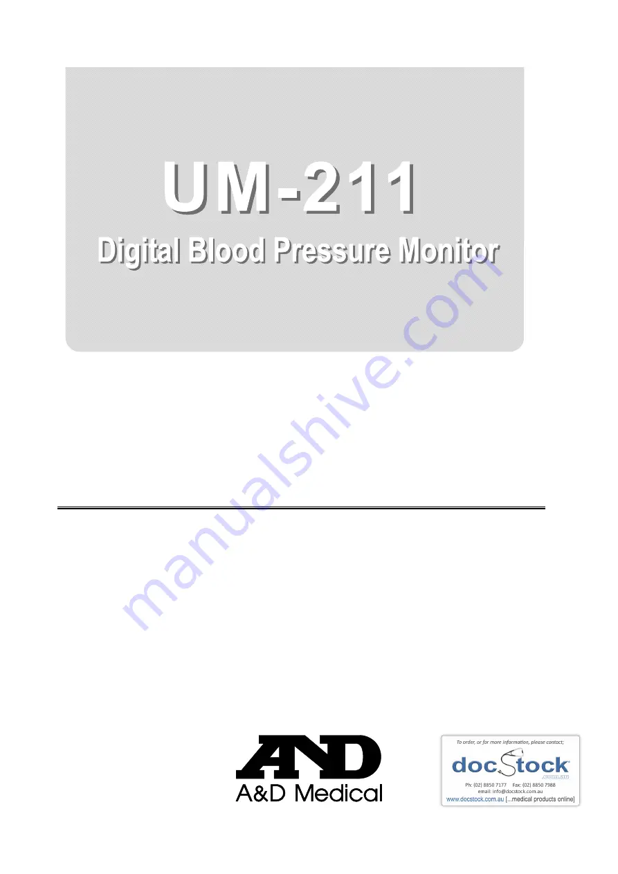 AND UM-211 Instruction Manual Download Page 1