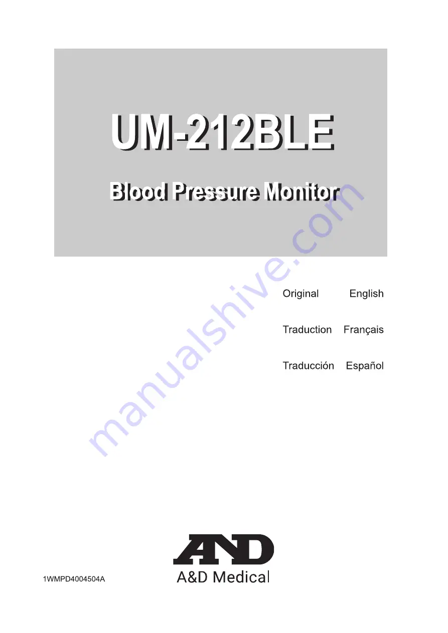 AND UM-212BLE Instruction Manual Download Page 1