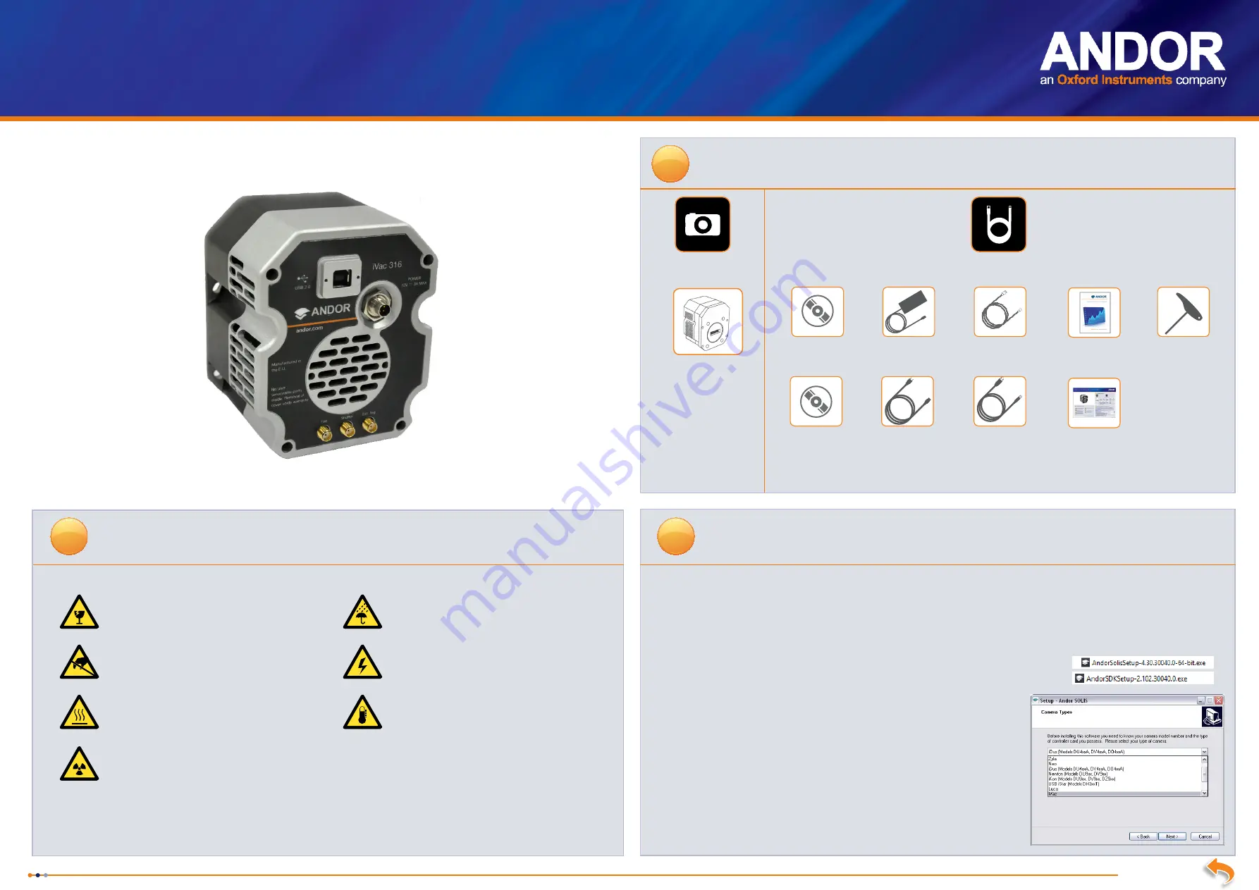 Andor Technology iVac 316 Quick Start Manual Download Page 1