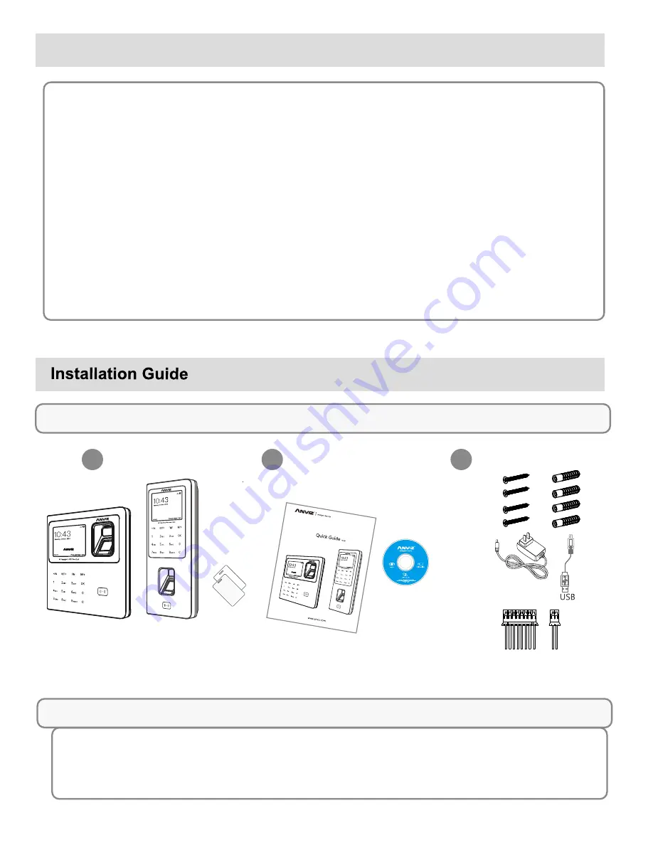 Anviz W 1 Quick Manual Download Page 2