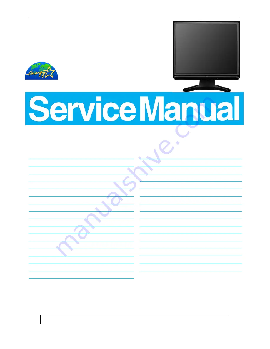 AOC 177sa Service Manual Download Page 1