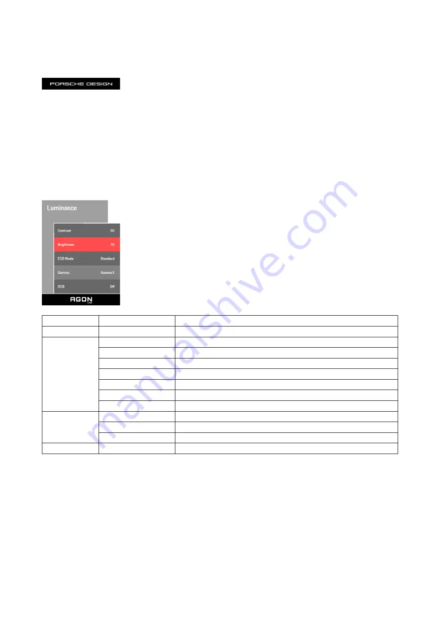 AOC AGON PORSCHE DESIGN PD27 User Manual Download Page 16