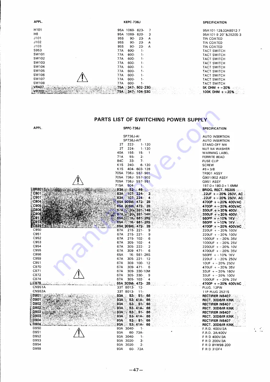 AOC CM-736 Service Manual Download Page 48