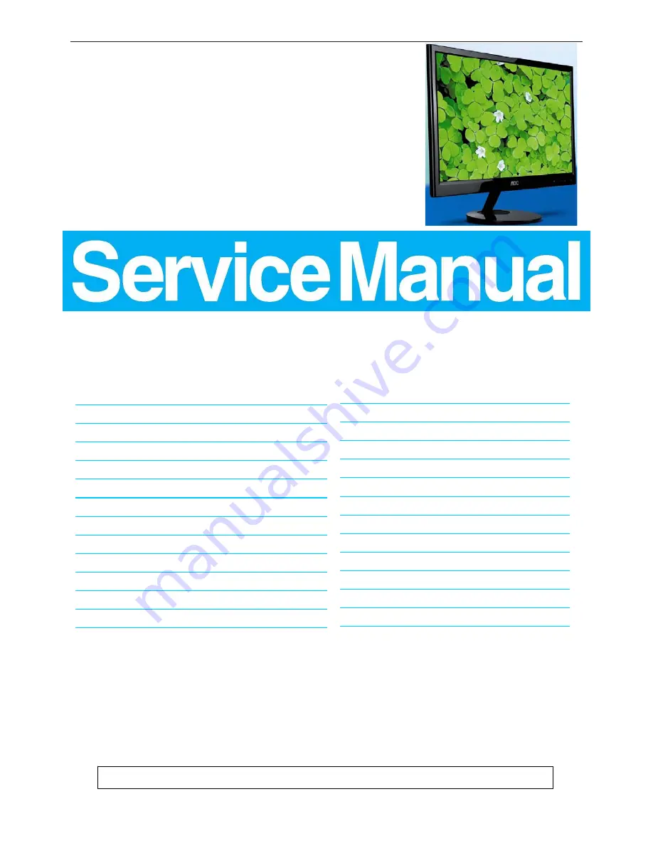 AOC e2251Swdn Service Manual Download Page 1