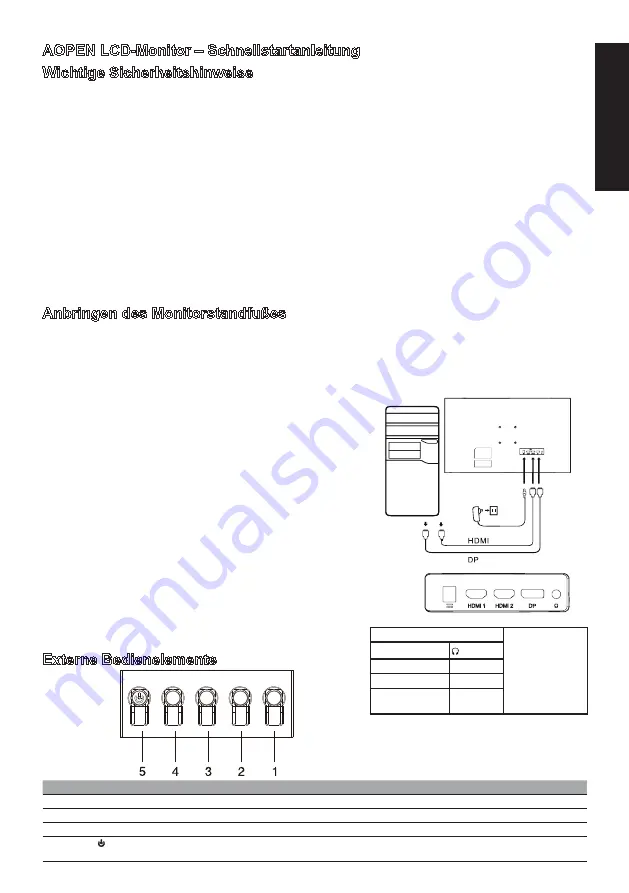 AOpen 27HC5UR User Manual Download Page 8