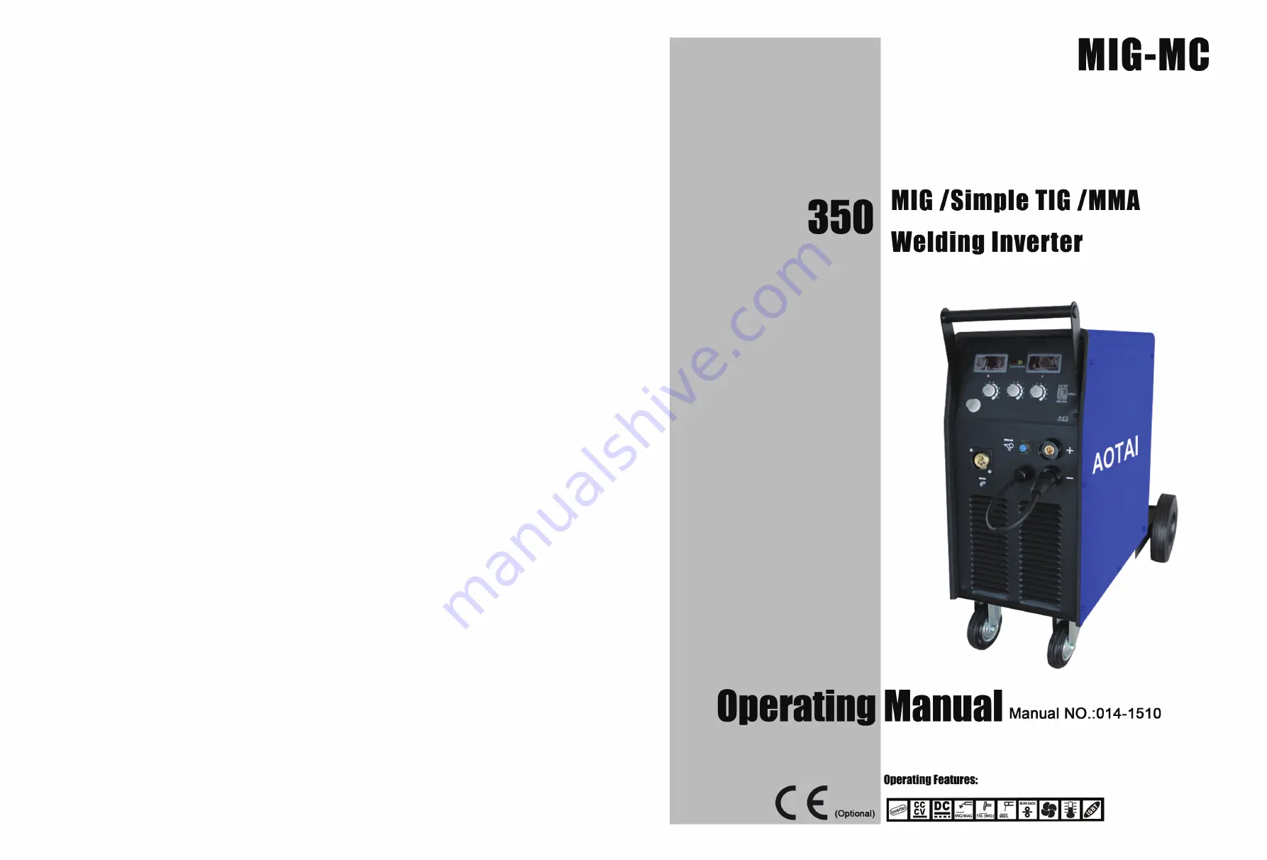 AOTAI MIG350MC Operating Manual Download Page 1