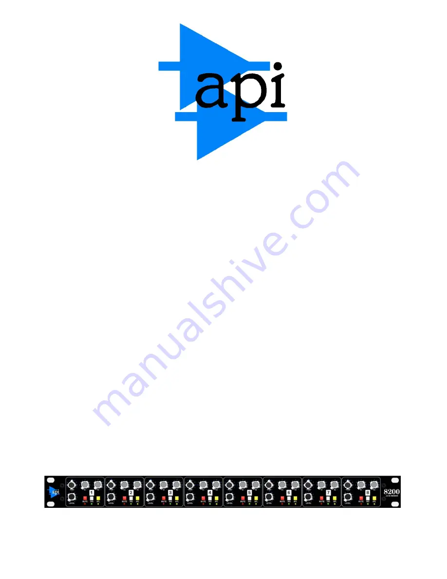 API 8200 User Manual Download Page 1