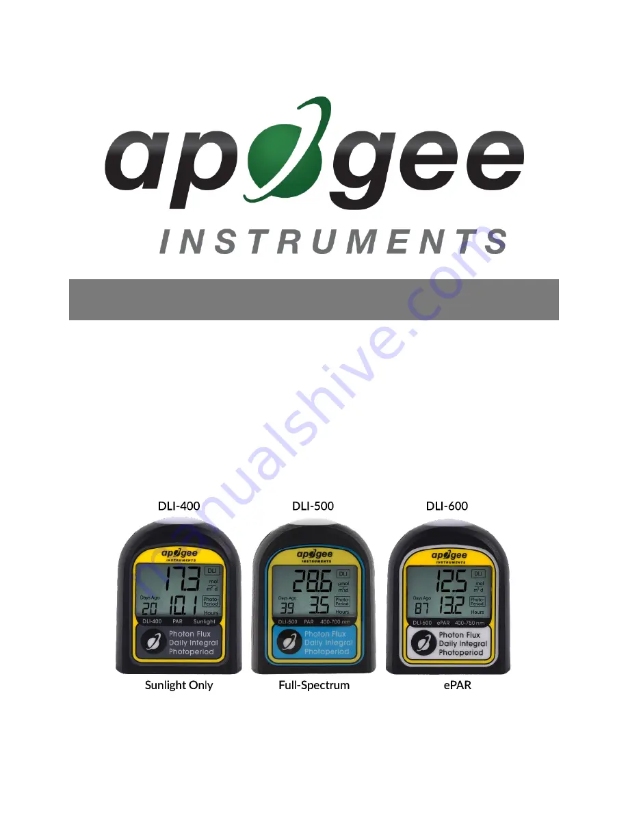 Apogee Instruments DLI-400 Скачать руководство пользователя страница 1