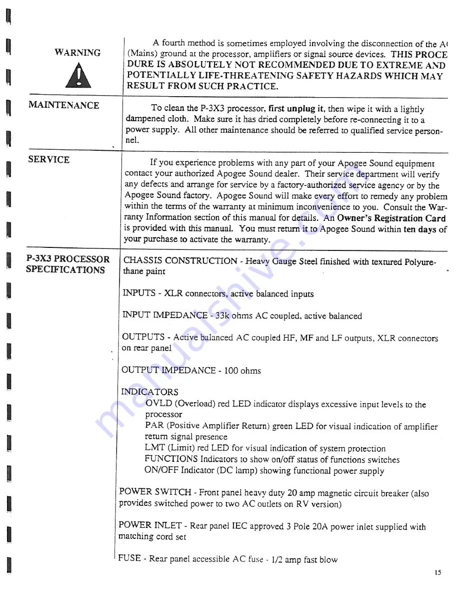 Apogee Sound 3X3-II Operation Manual Download Page 17