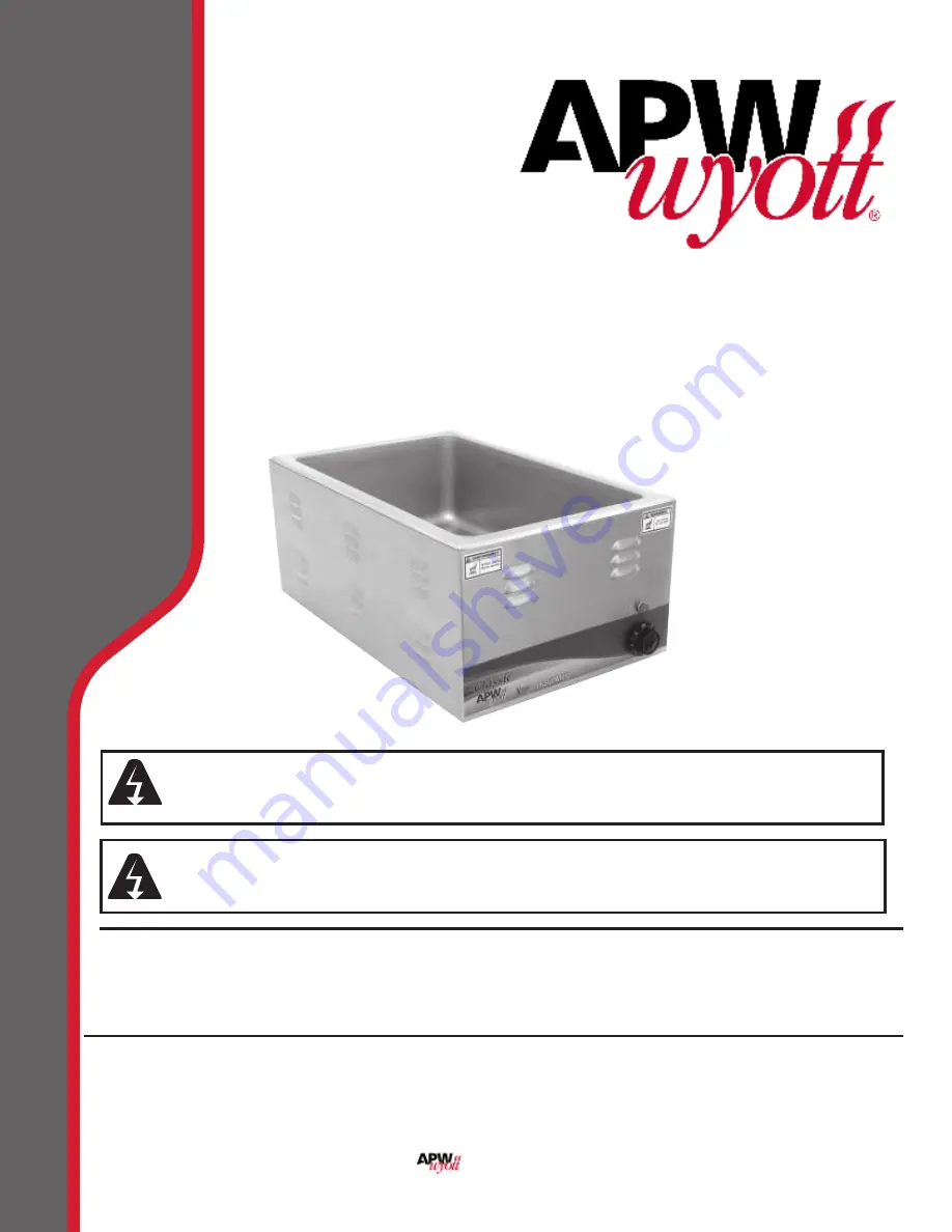 APW Wyott 21874000 Owner'S Manual Download Page 1