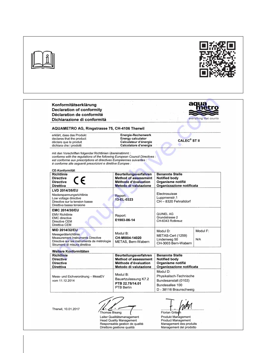 aqua metro CALEC ST II Installation And Operation Manual Download Page 140