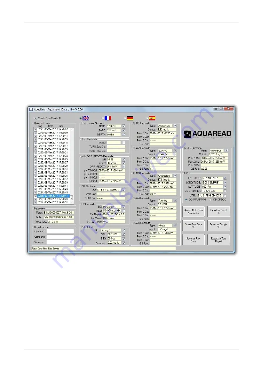 Aquaread Aquaprobe AP-7000 Instruction Manual Download Page 117