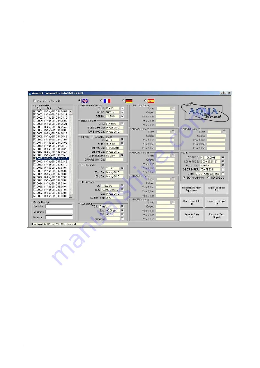 Aquaread Aquaprobe Lite Instruction Manual Download Page 59