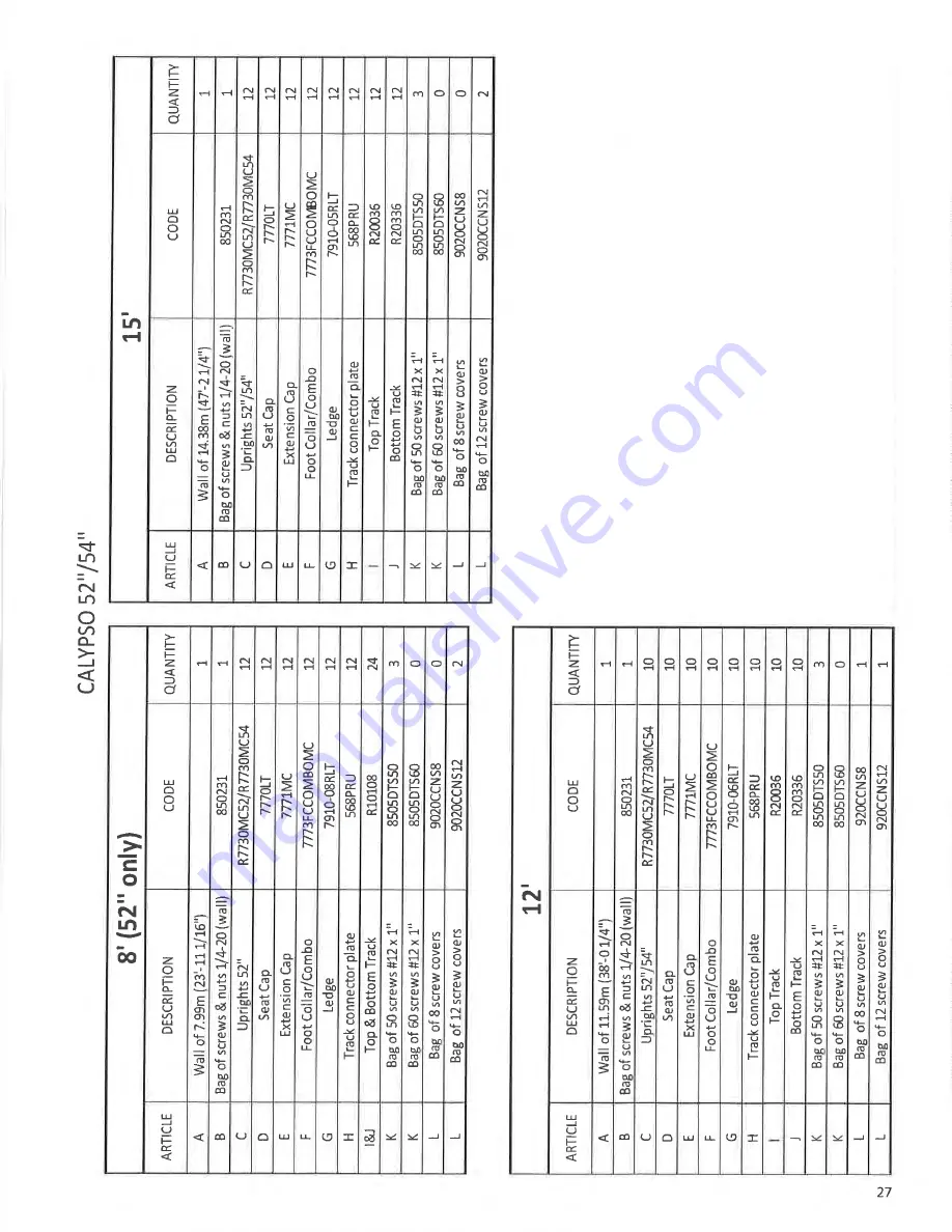 Aquarian Pools Millenium PPMIL1552 Скачать руководство пользователя страница 29