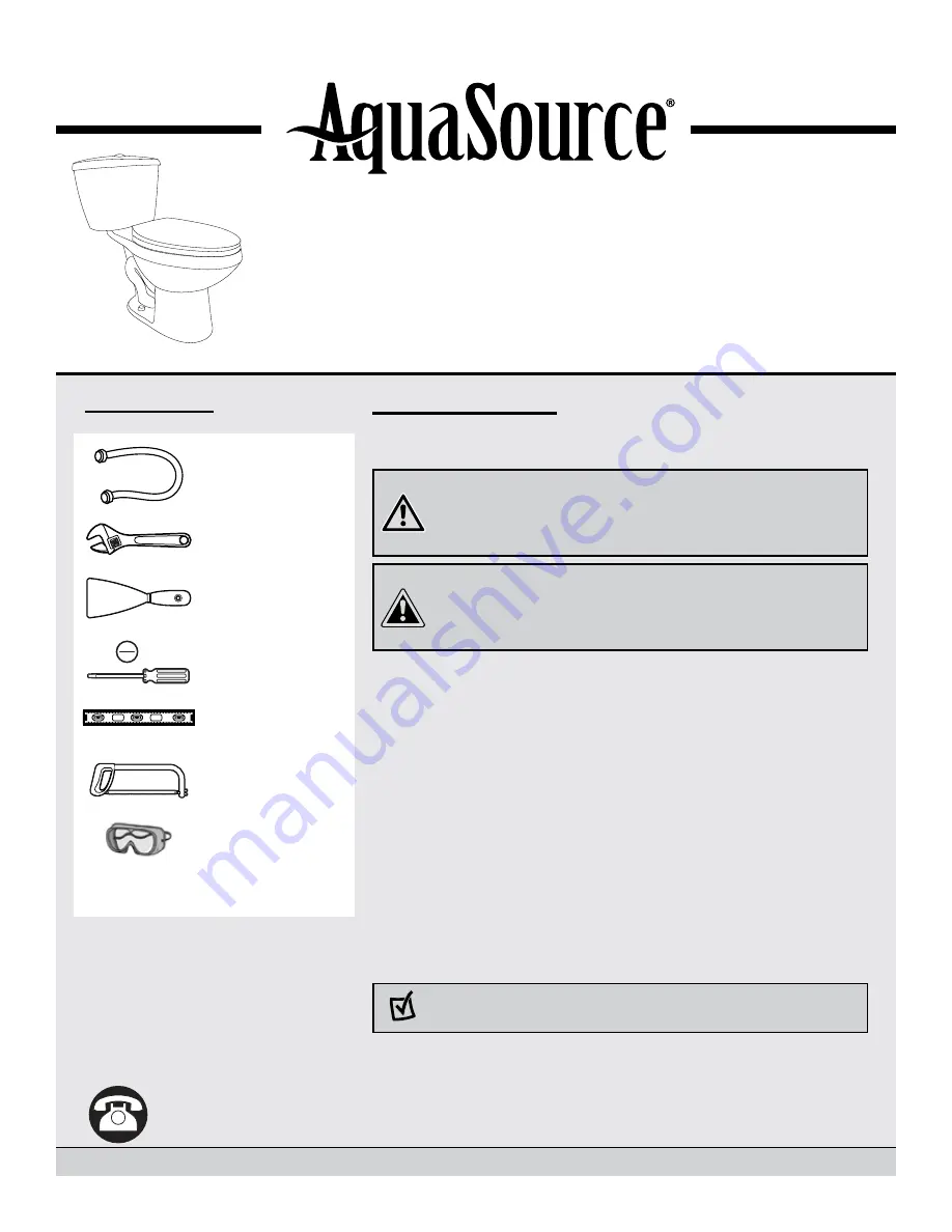 AquaSource T801 0274044 Manual Download Page 13