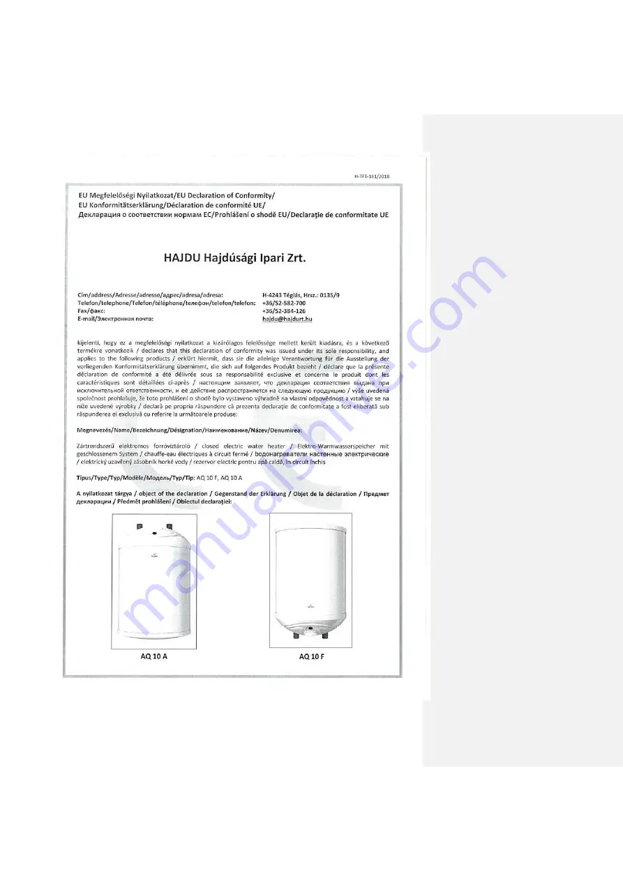 Aquastic AQ10A Instructions For Installation And Use Manual Download Page 90