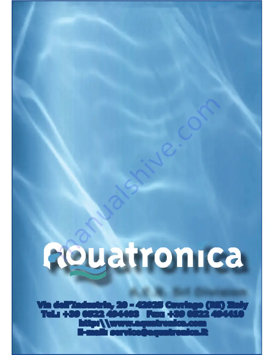 Aquatronica ACQ210-TL Instruction Manual Download Page 8