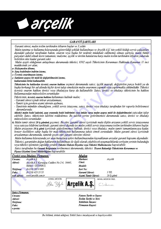 arcelik 283720 EI NB User Manual Download Page 60