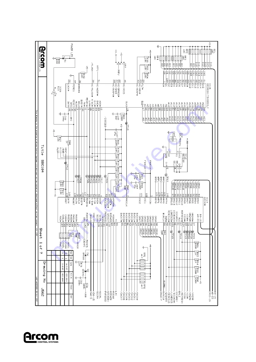 Arcom SBC104 Technical Manual Download Page 29