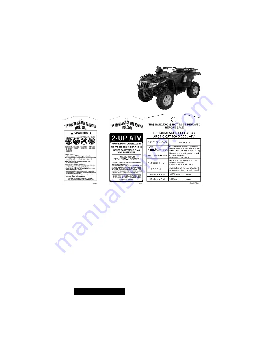 Arctic Cat 2010 700 Diesel SD Operator'S Manual Download Page 8