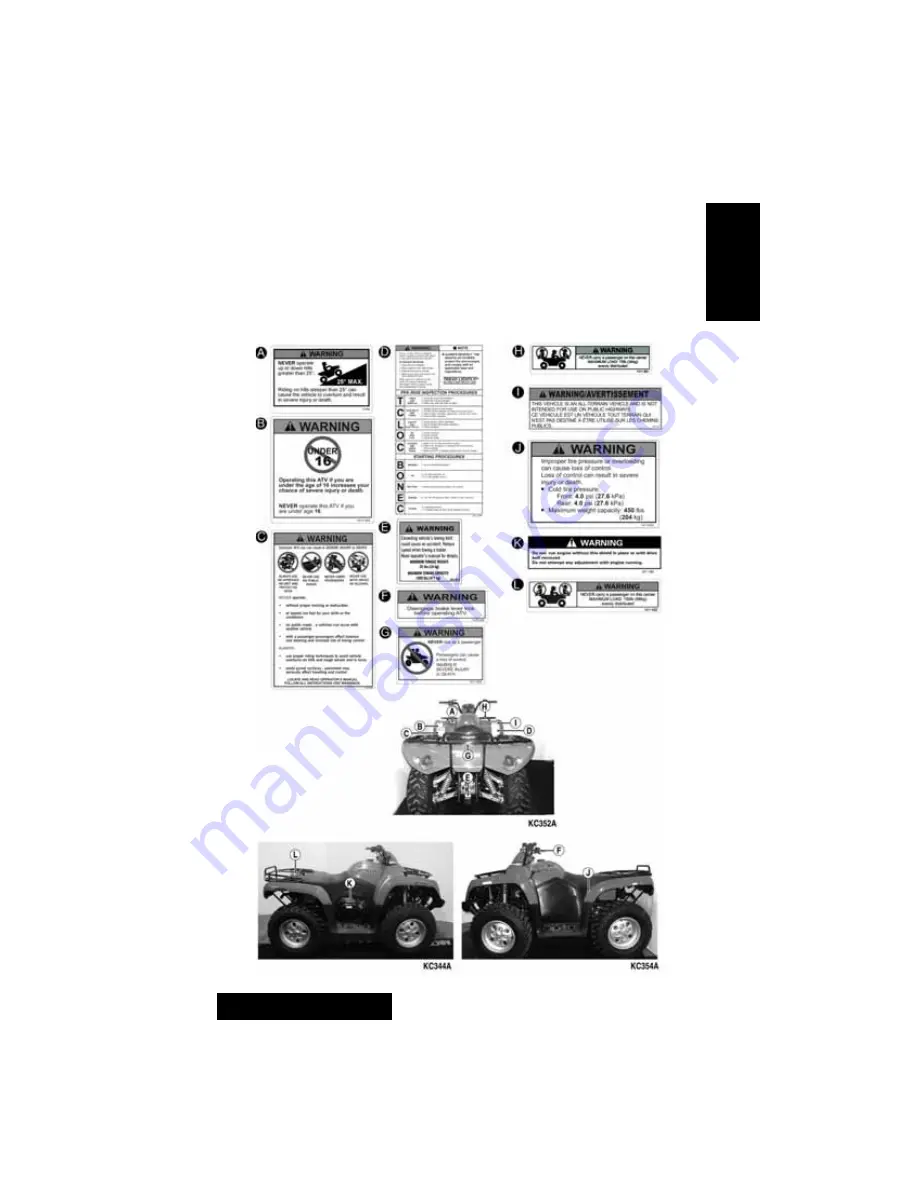 Arctic Cat 2012 350 HS Operator'S Manual Download Page 9