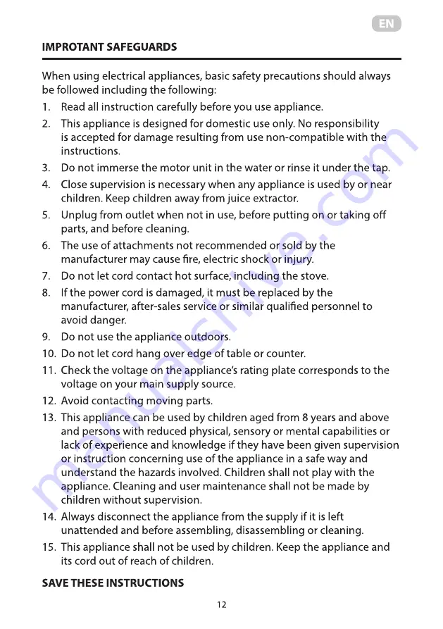 ARDESTO CJK-1L Instruction Manual Download Page 12