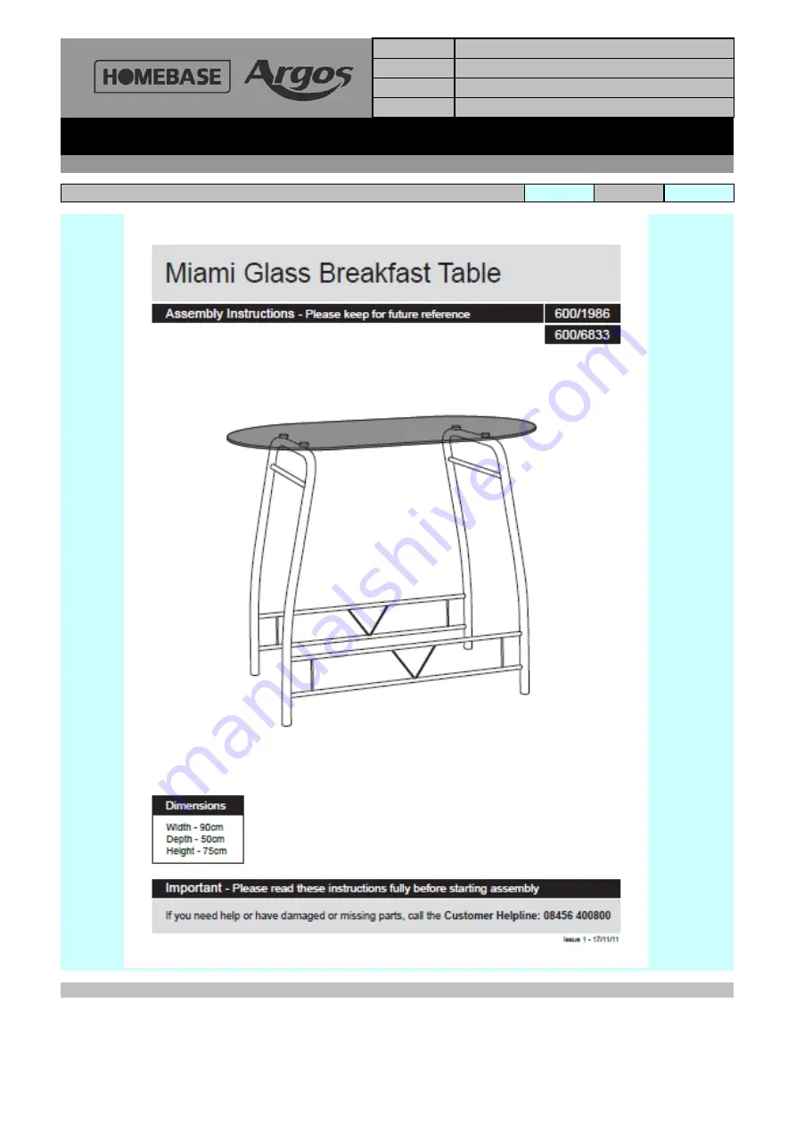 Argos 600/1986 Assembly Instructions Manual Download Page 13