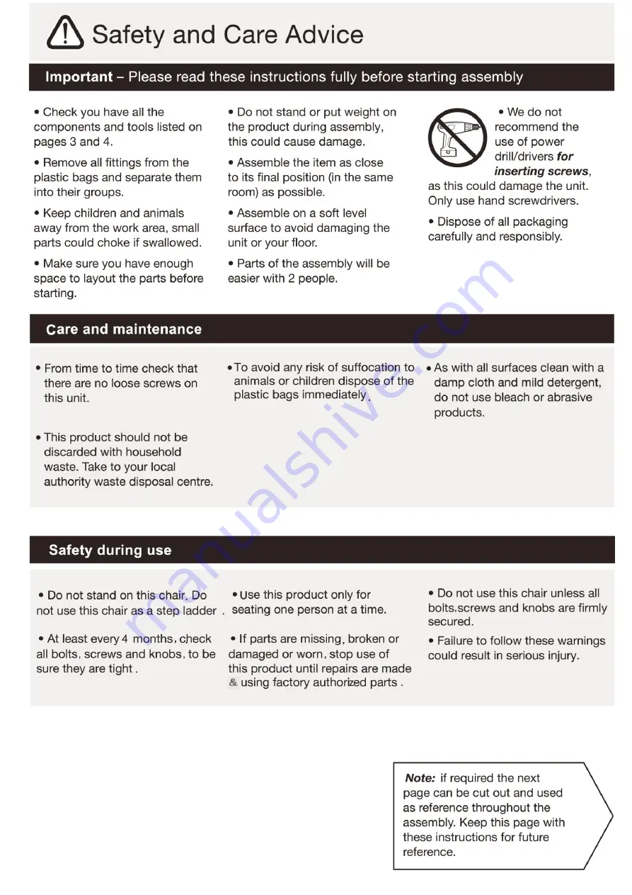 Argos 620/4721 Assembly Instructions Manual Download Page 2