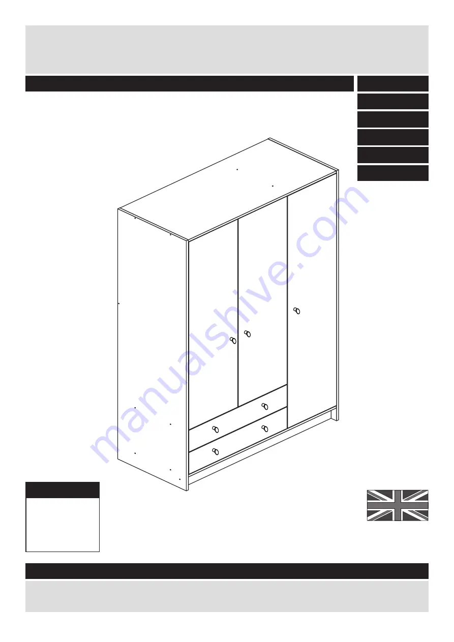 Argos Malibu 2 Drawer 3 Door Robe 238/5792 Assembly Instructions Manual Download Page 1