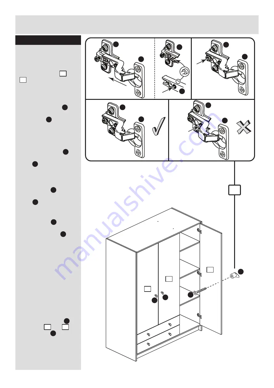 Argos Malibu 2 Drawer 3 Door Robe 238/5792 Assembly Instructions Manual Download Page 16