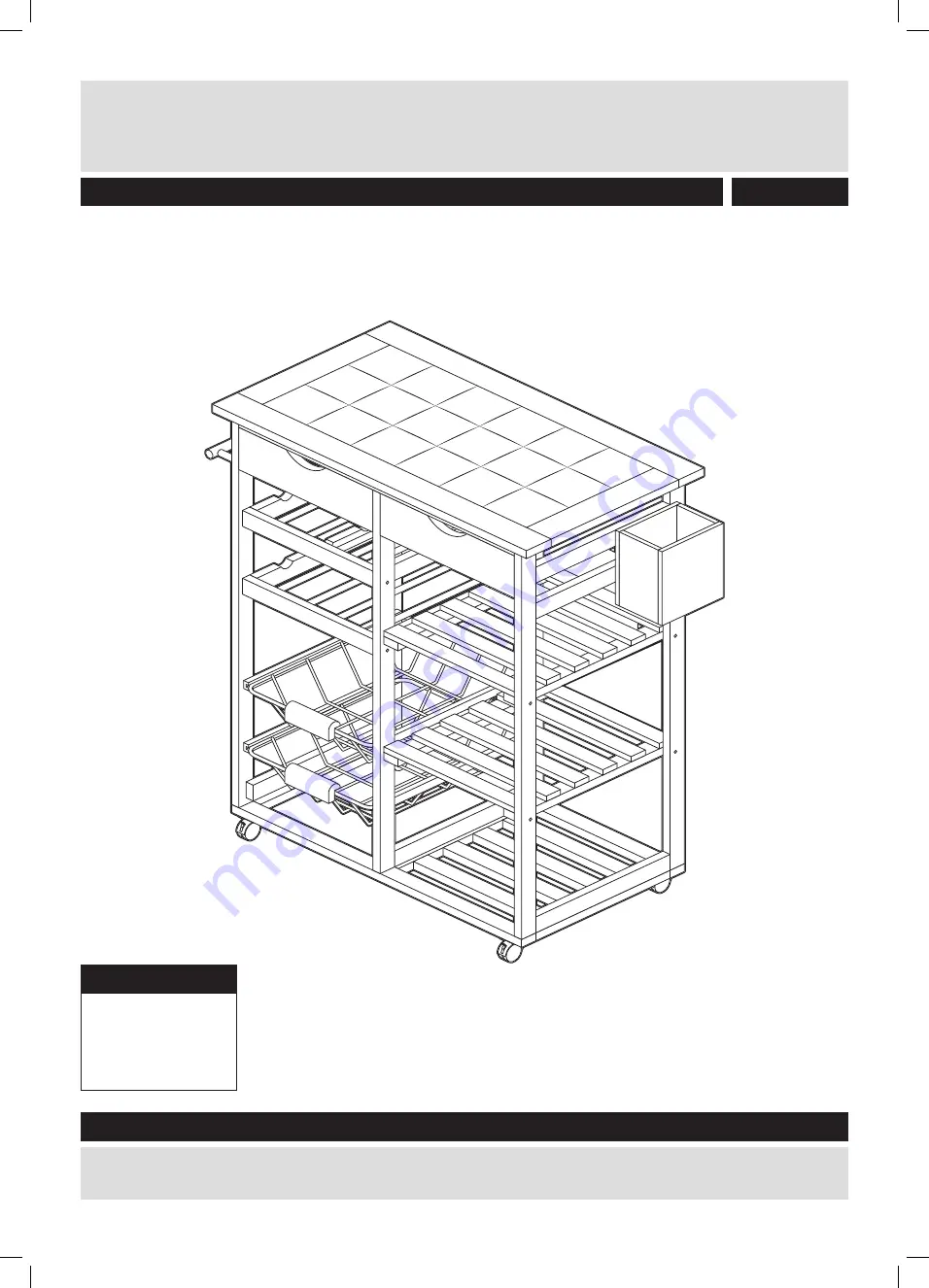 Argos Wow Pine Kitchen Trolley 424/6963 Assembly Instructions Manual Download Page 1