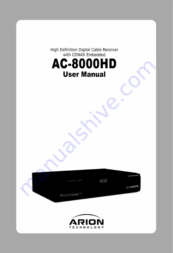 Arion AC-8000HD Скачать руководство пользователя страница 1