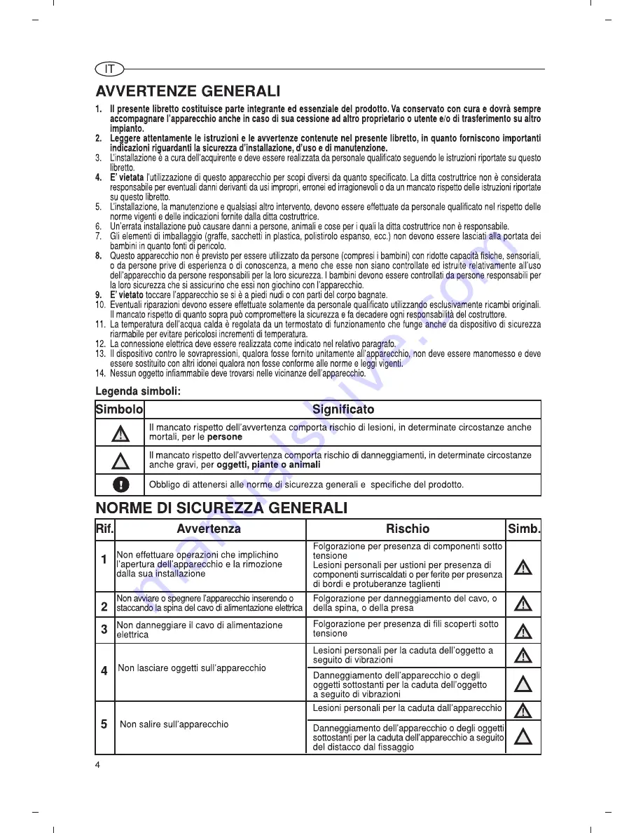 Ariston CLAS HE SYSTEM 30 Скачать руководство пользователя страница 4