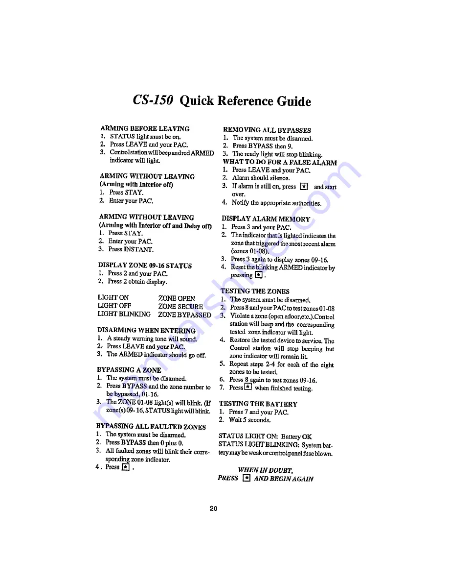 Aritech CS-152 User Manual Download Page 26