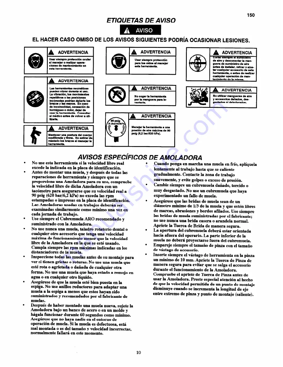 ARO GH03A Series Operator'S Manual Download Page 10