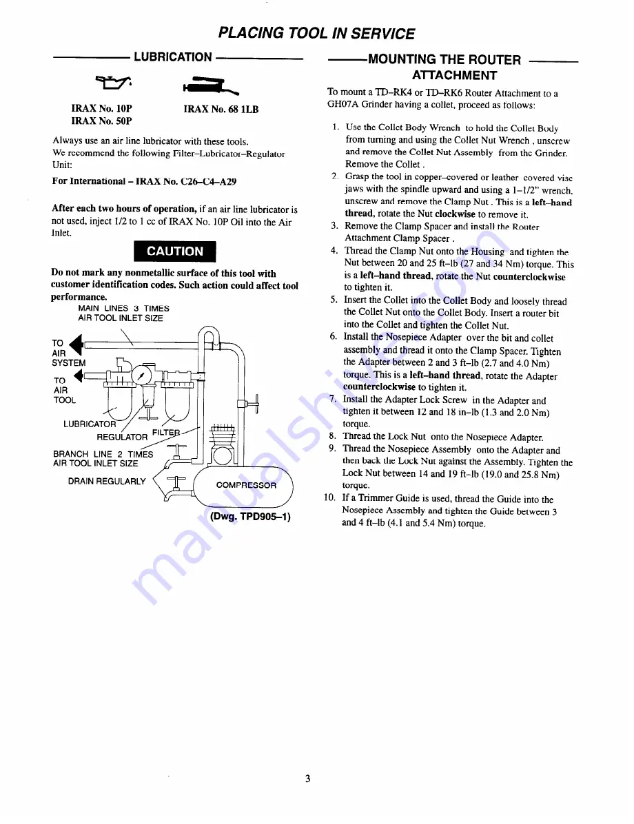 ARO GH07A Series Operator'S Manual Download Page 31