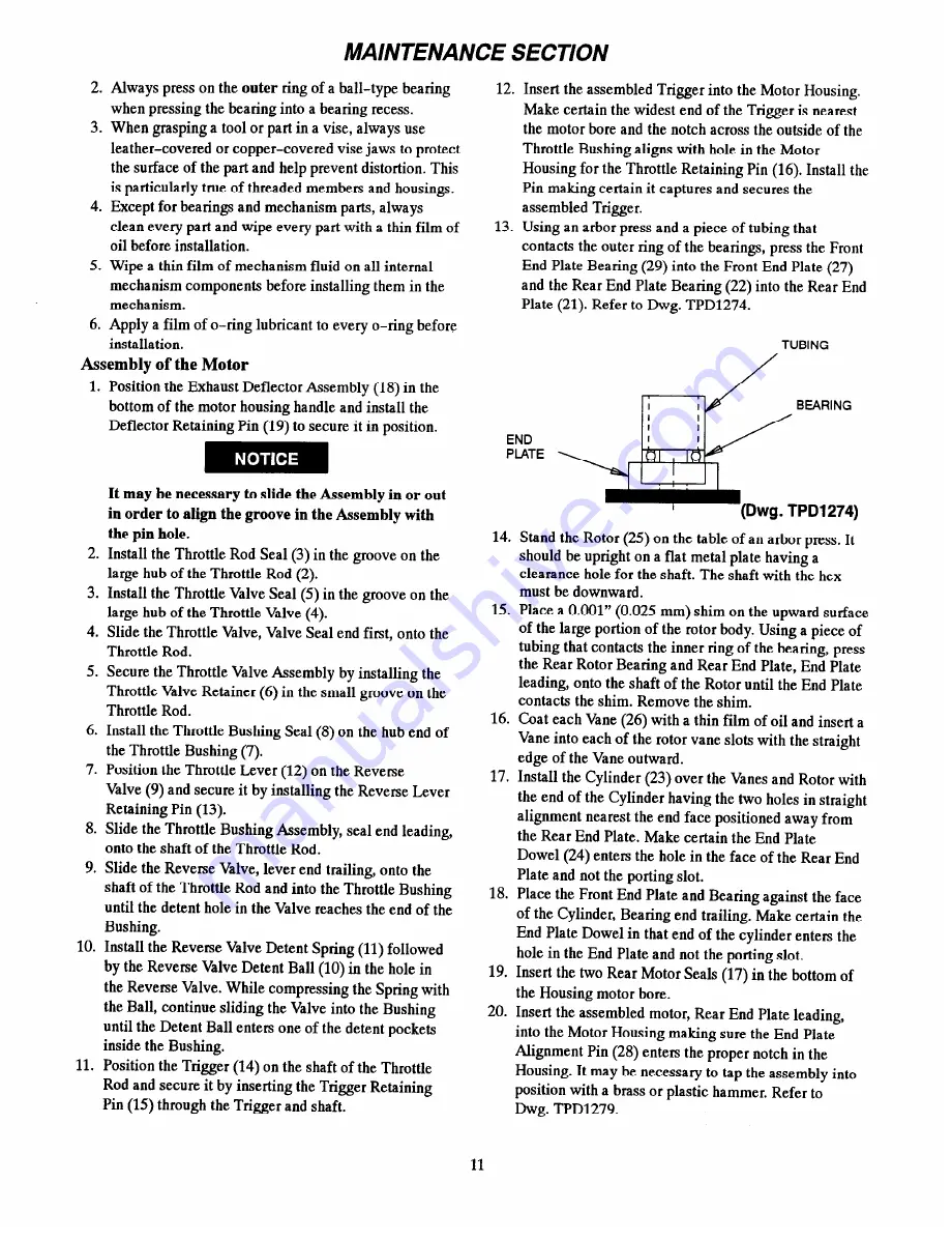 ARO PG087A-A5 Operator'S Manual Download Page 11