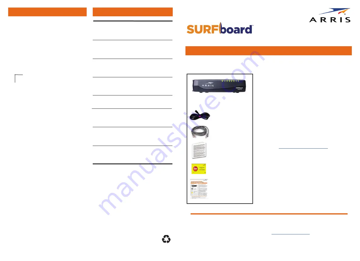 Arris SURFboard TM822R Скачать руководство пользователя страница 1