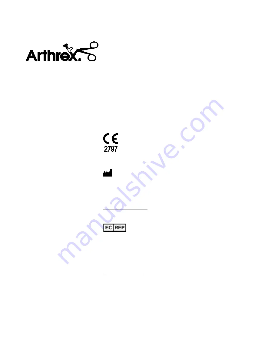 Arthrex Synergy AR-9800 User Manual Download Page 1