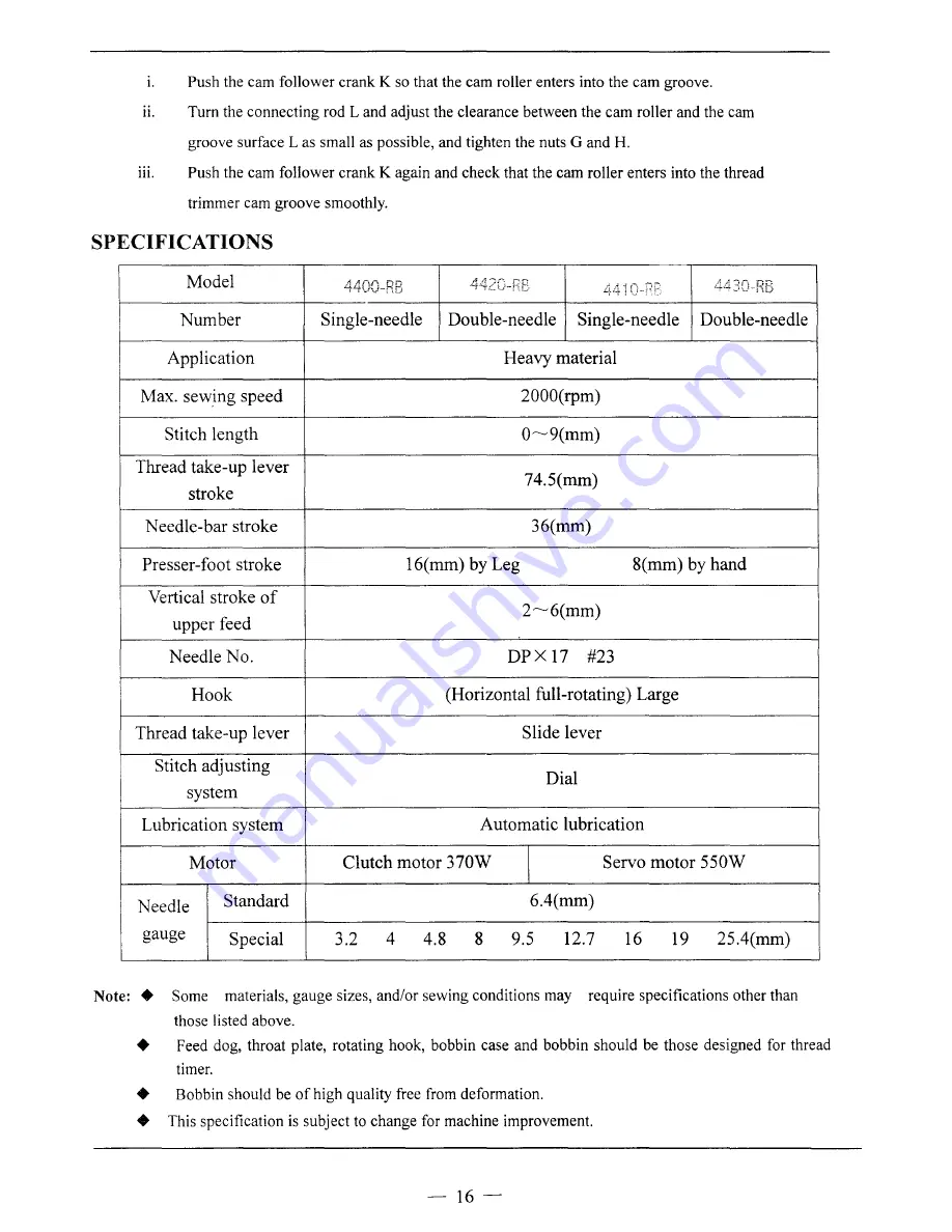 artisan 4400RB Operators Manual And Spare Parts Booklet Download Page 19