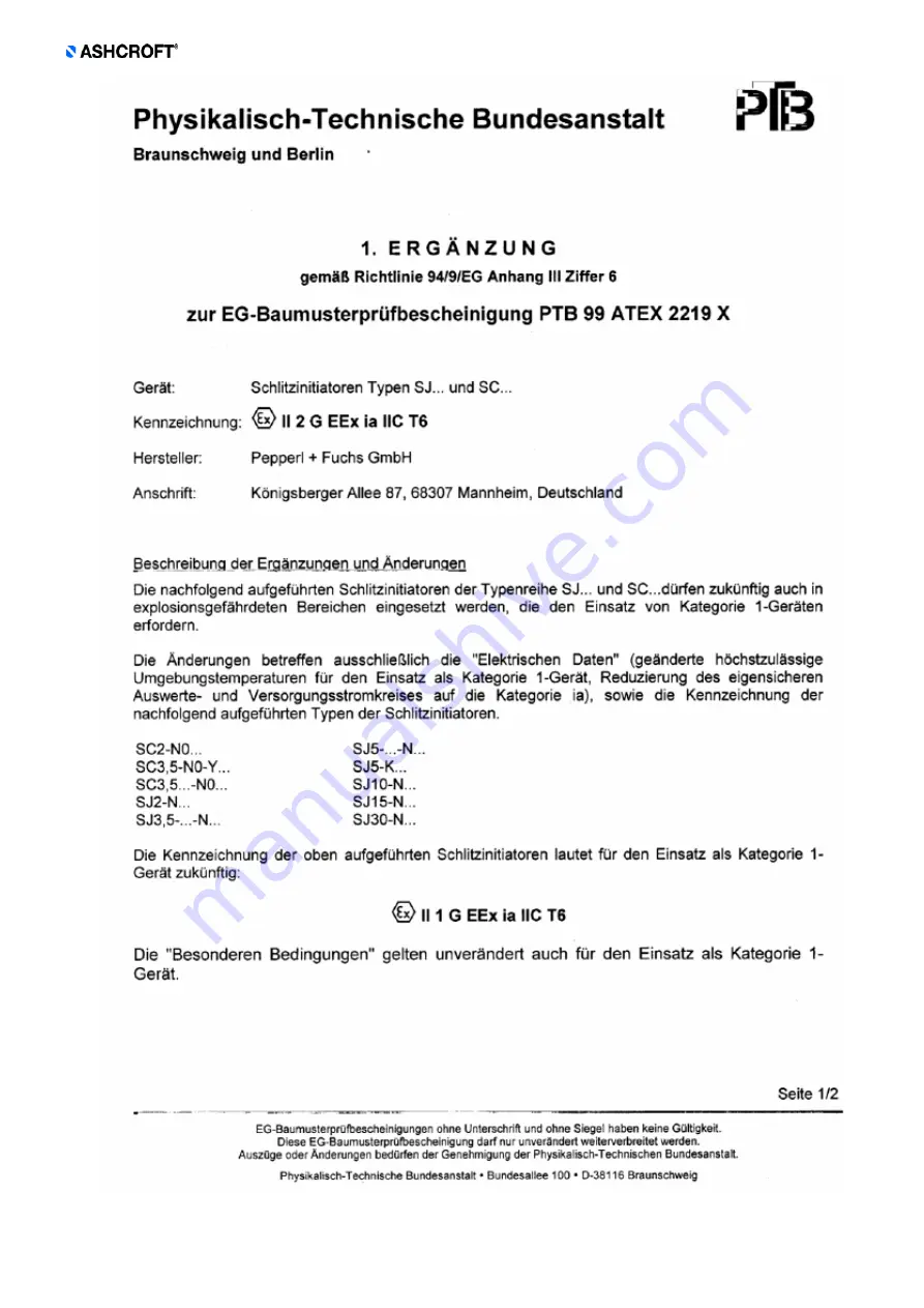 Ashcroft T5500 Instruction And Maintenance Manual Download Page 18