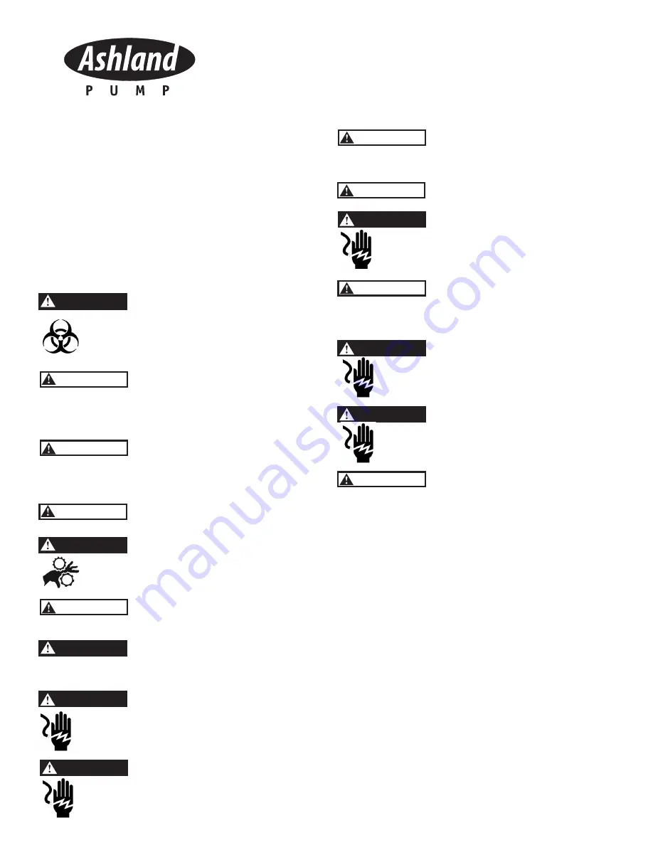 Ashland Pump 3ANC300 Operation, Performance, Specifications And Parts Manual Download Page 2