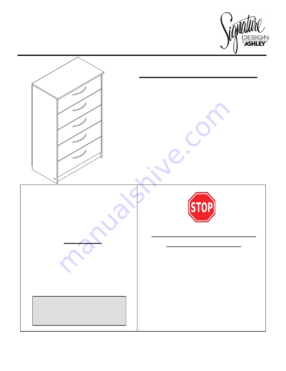 Ashley Signature Design 108735 Assembly Instructions Manual Download Page 1