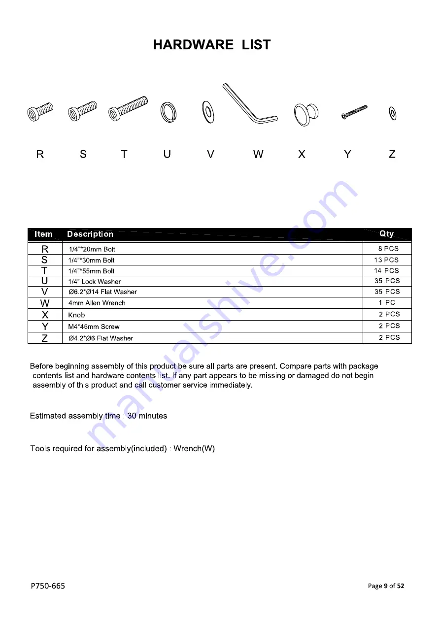 Ashley Signature Design APG-P750-9P User Manual Download Page 9